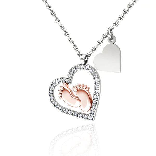 Baby Feet Heart Necklace – To My Mummy