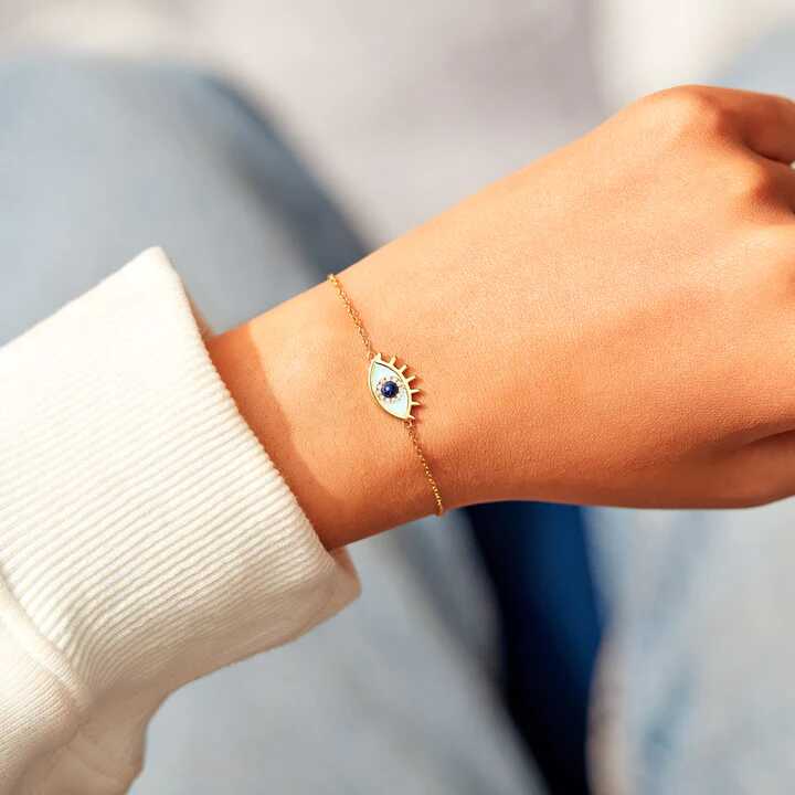 Enamel Evil Eye Bracelet