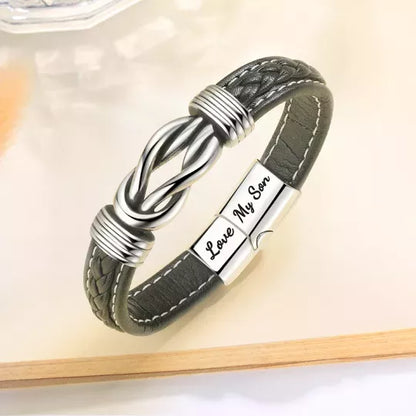 To My Son – ‘Forever Linked Together’ Braided Leather Bracelet