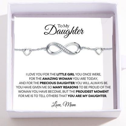 Mother Daughter Bracelet – Infinite Love Bracelet – Proud That You’re My Daughter