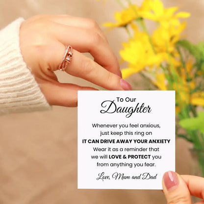 To My Daughter –  Fidget Ring for Anxiety Relief (Adjustable)