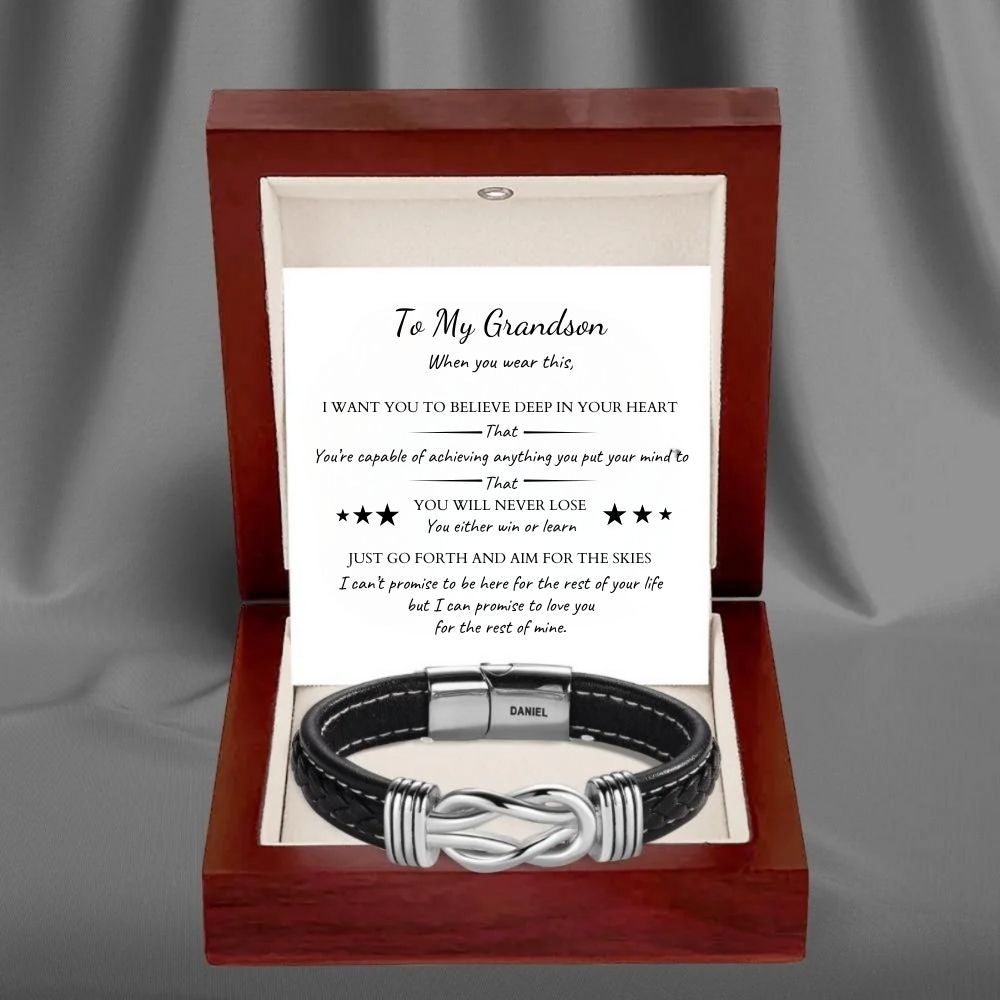 To My Grandson – Infinite Love Personalised Name Bracelet
