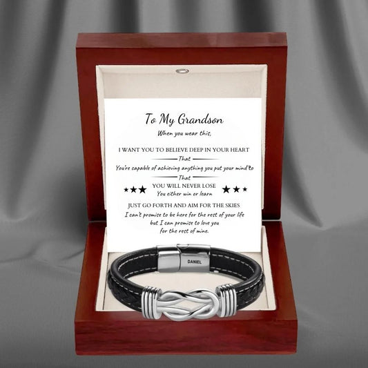 To My Grandson – Infinite Love Personalised Name Bracelet