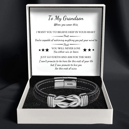 To My Grandson – Infinite Love Personalised Name Bracelet