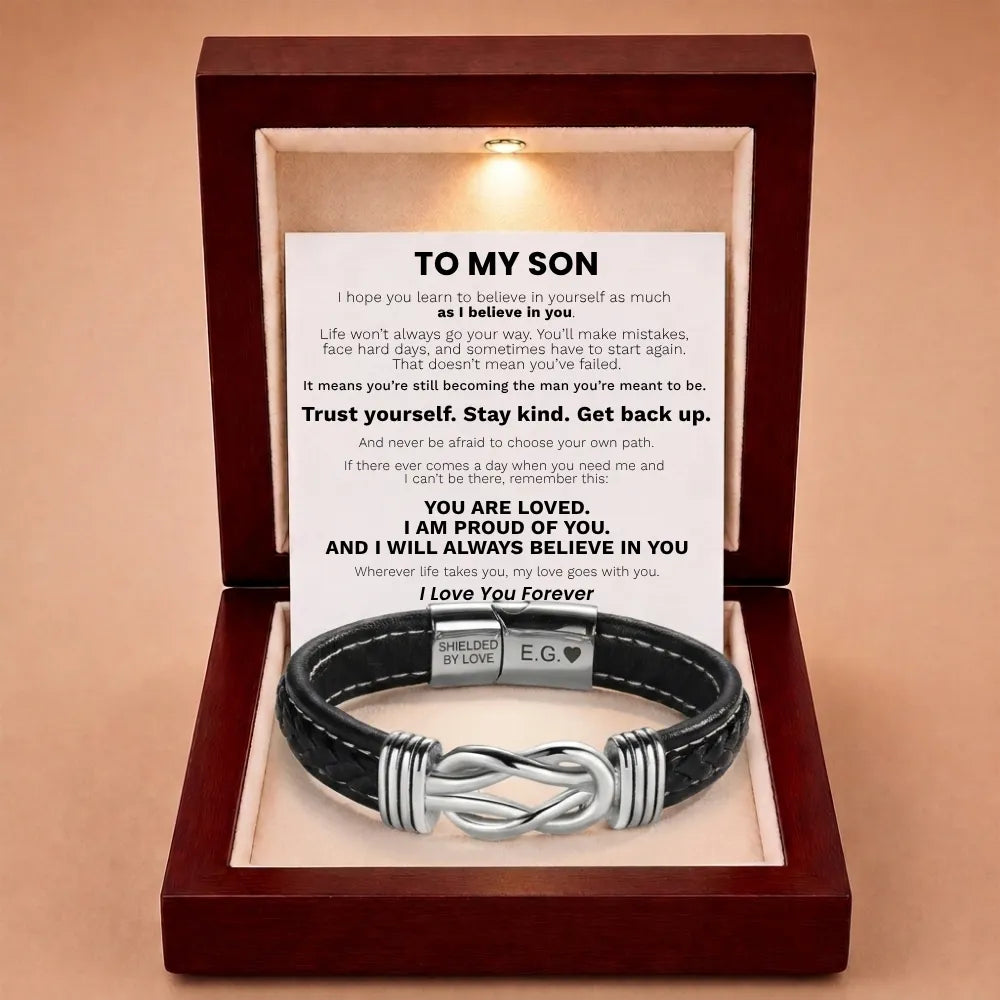 Infinite Love Personalised Name Bracelet For Son - I Will Always Believe In You
