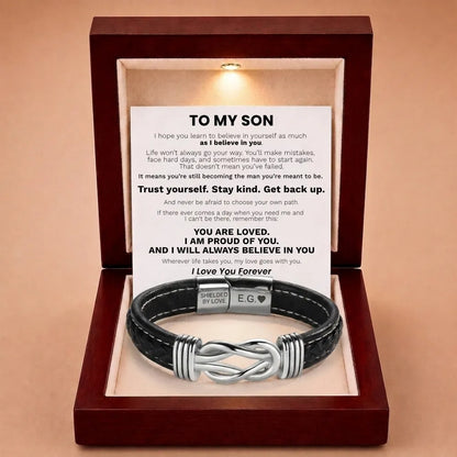 Infinite Love Personalised Name Bracelet For Son - I Will Always Believe In You