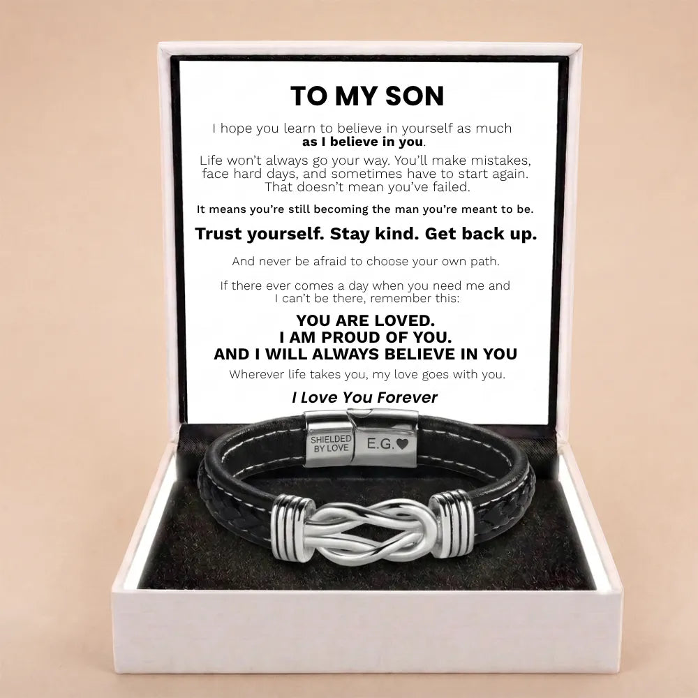 Infinite Love Personalised Name Bracelet For Son - I Will Always Believe In You