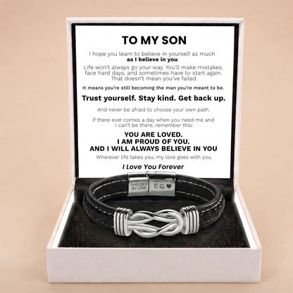 Infinite Love Personalised Name Bracelet For Son - I Will Always Believe In You