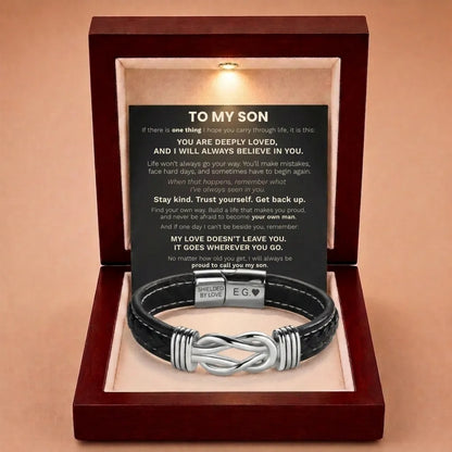Infinite Love Personalised Name Bracelet For Son - Proud To Call You My Son