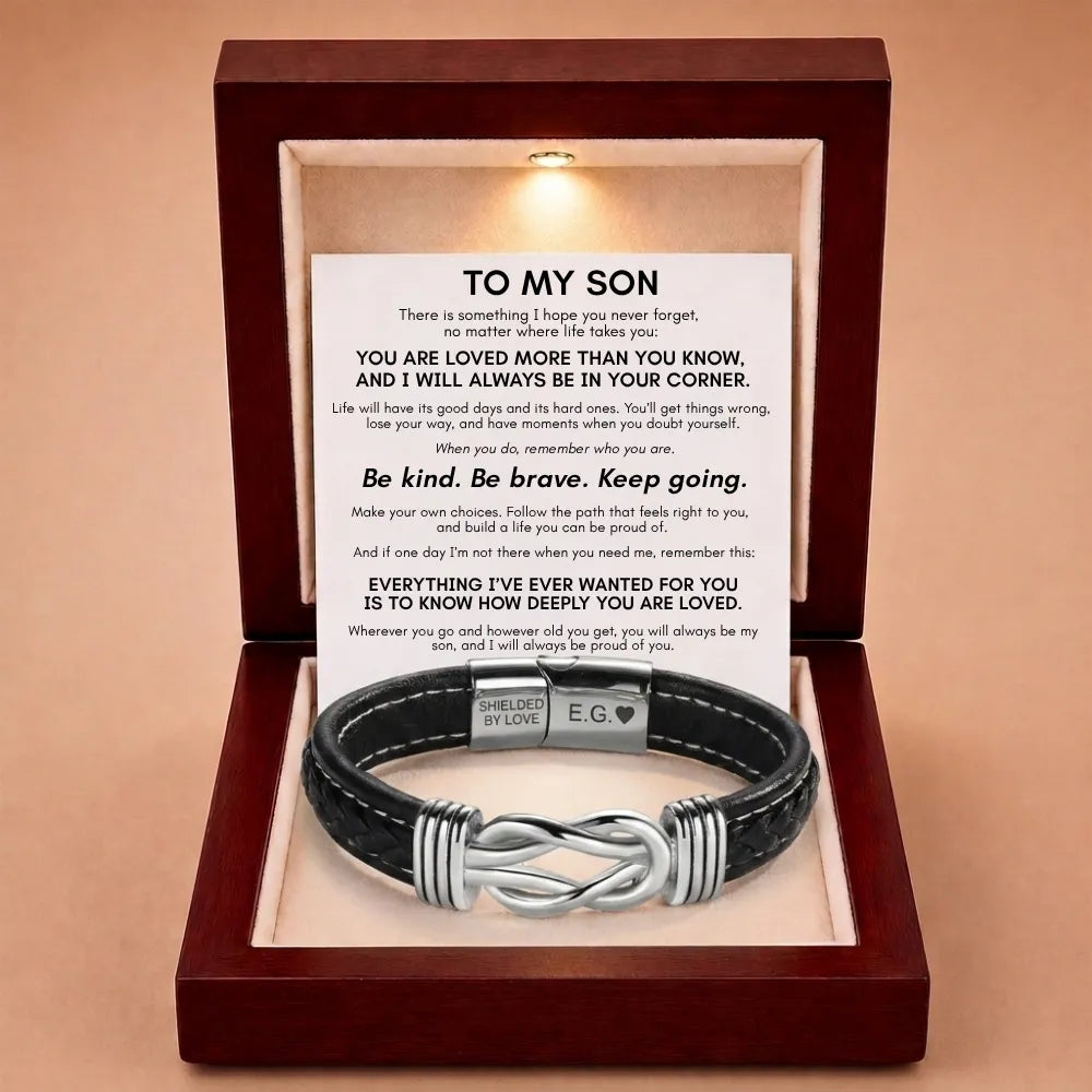 Infinite Love Personalised Name Bracelet For Son - You're Loved More Than You Know