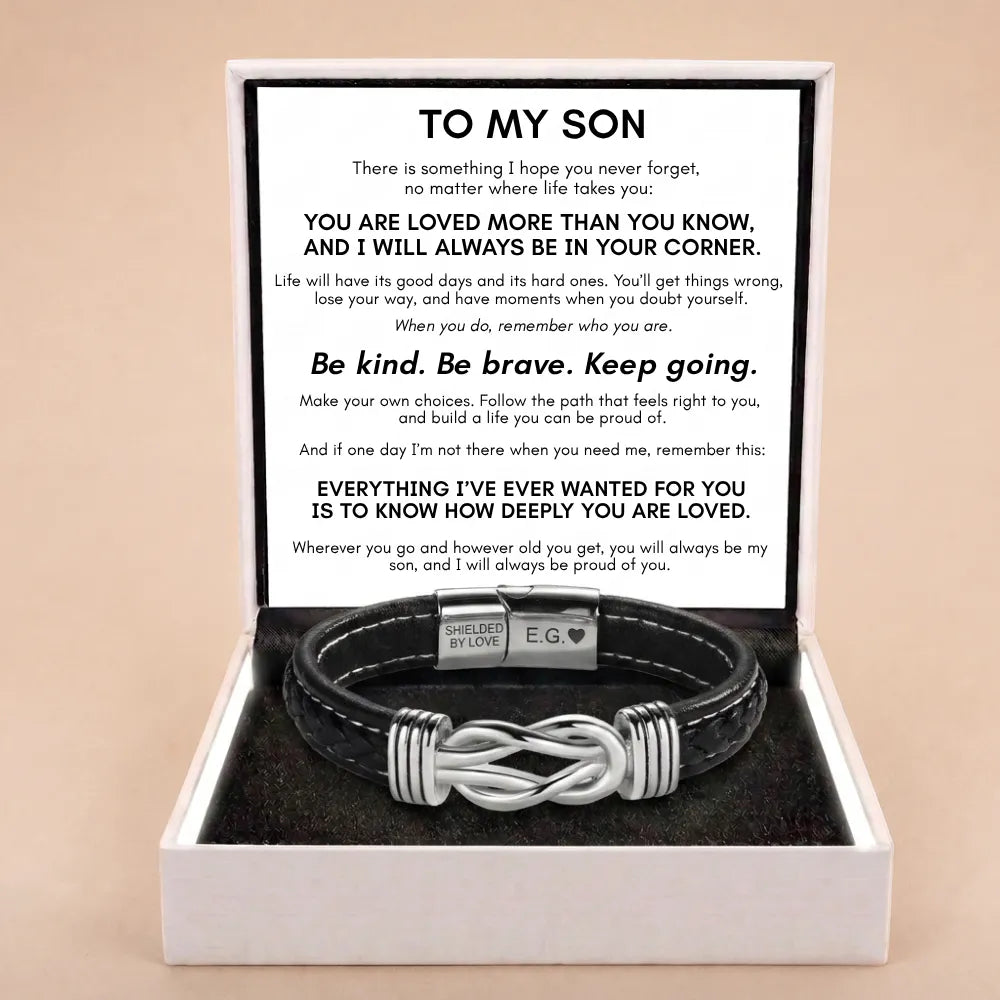 Infinite Love Personalised Name Bracelet For Son - You're Loved More Than You Know