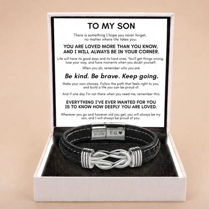 Infinite Love Personalised Name Bracelet For Son - You're Loved More Than You Know