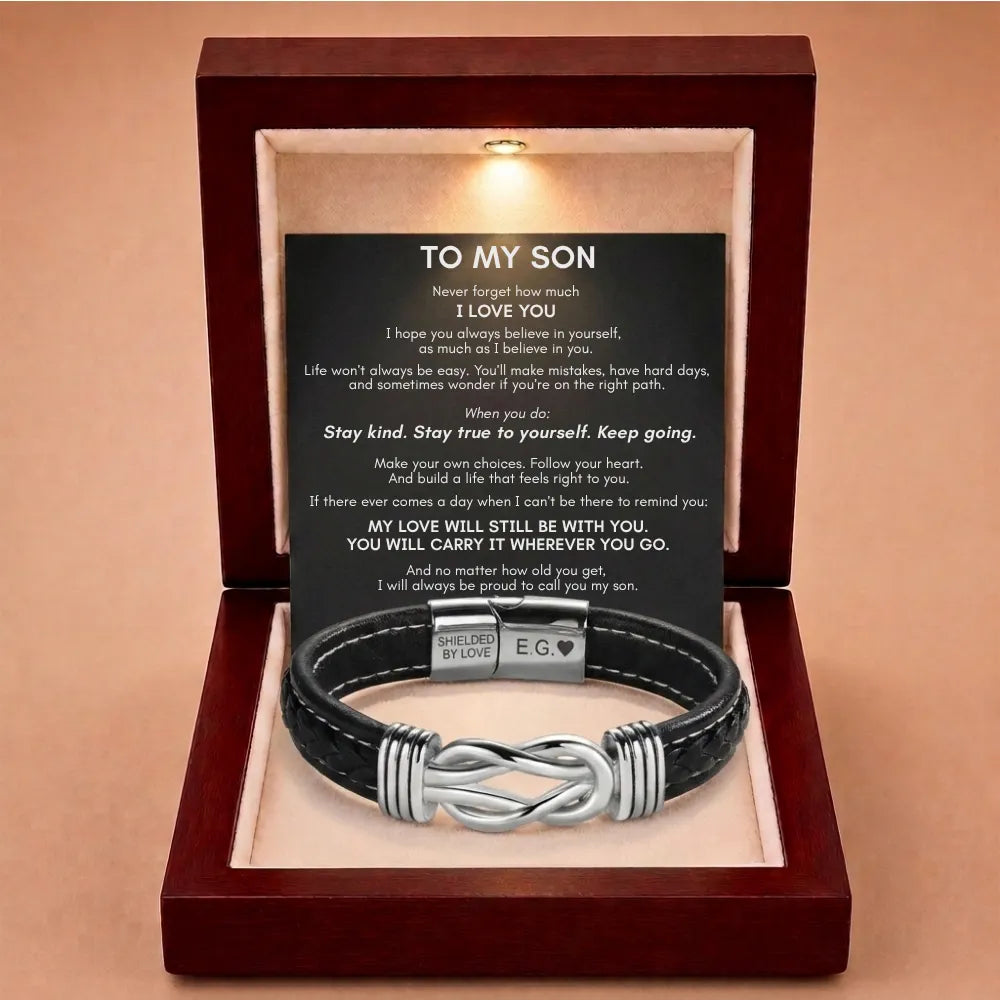 Infinite Love Personalised Name Bracelet For Son - My Love Will Always Be With You