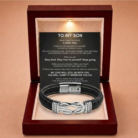 Infinite Love Personalised Name Bracelet For Son - My Love Will Always Be With You