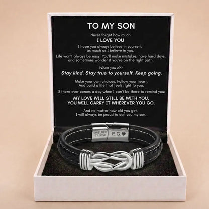 Infinite Love Personalised Name Bracelet For Son - My Love Will Always Be With You