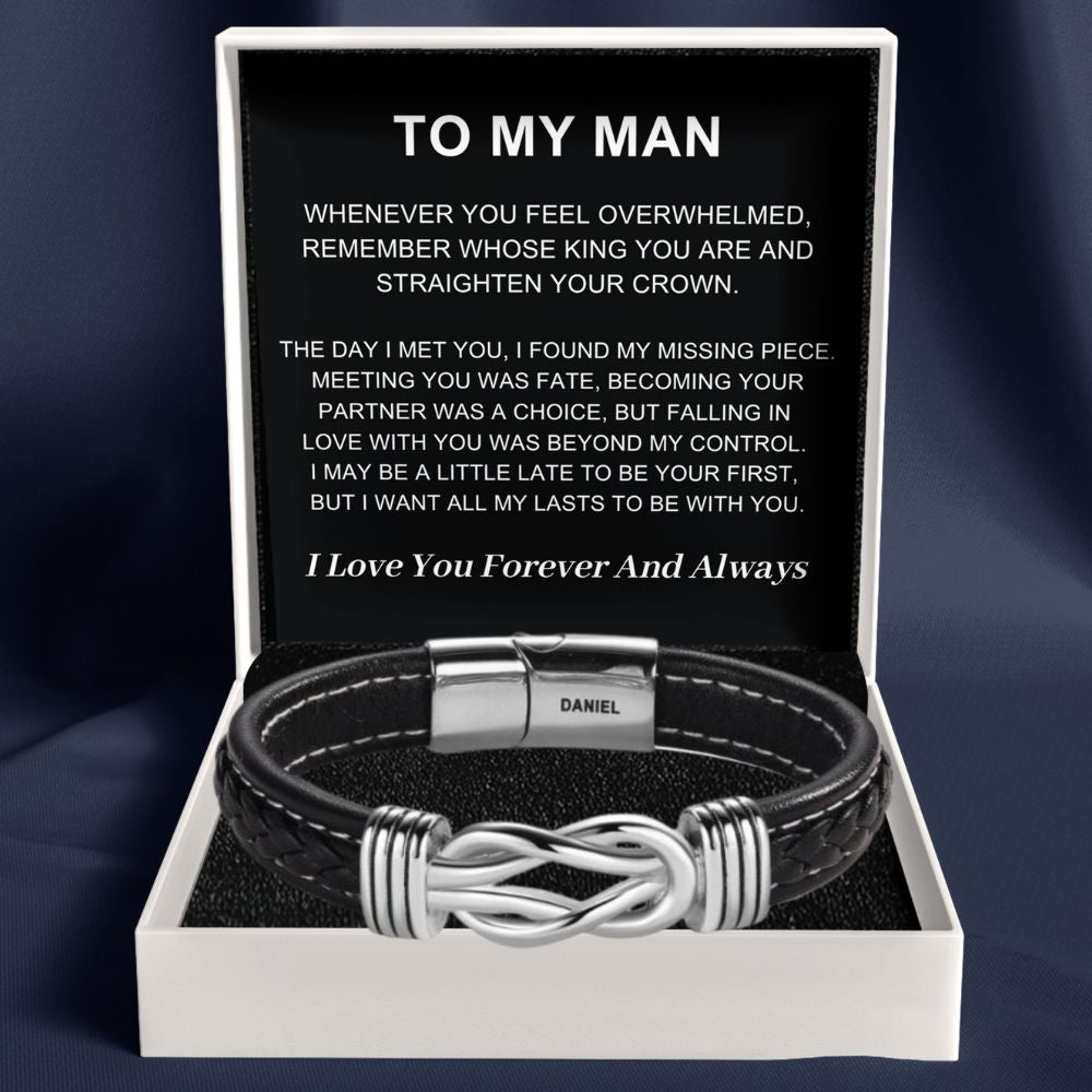 To My Man – Infinite Love Personalised Name Bracelet