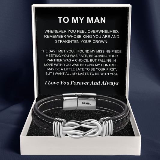 To My Man – Infinite Love Personalised Name Bracelet