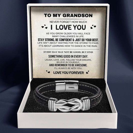 To My Grandson – Infinite Love Personalised Name Bracelet