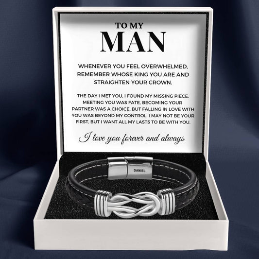 To My Man – Infinite Love Personalised Name Bracelet