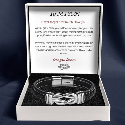 To My Son – Infinite Love Personalised Name Bracelet