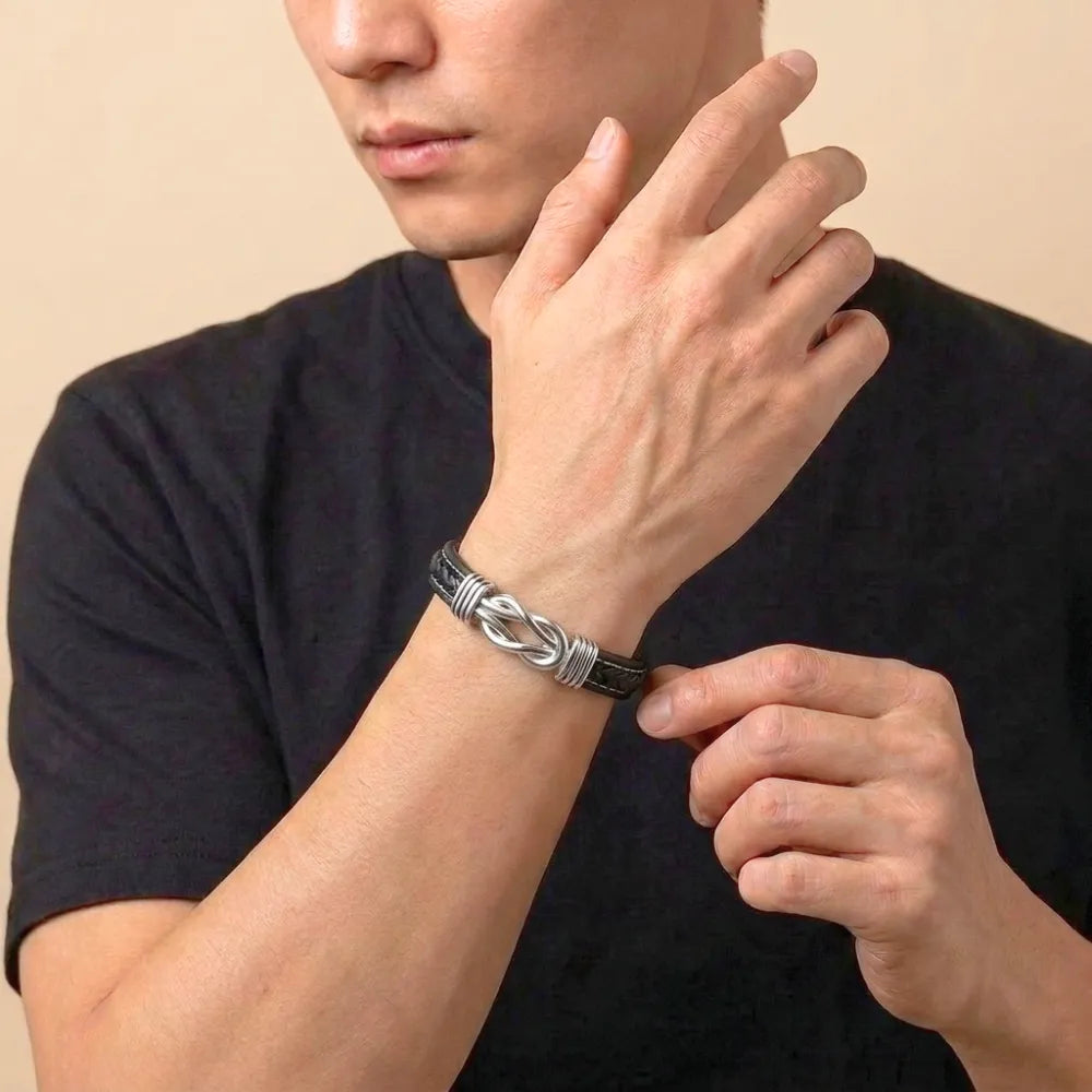 Infinite Love Personalised Name Bracelet For Son - Proud of the Man You Are