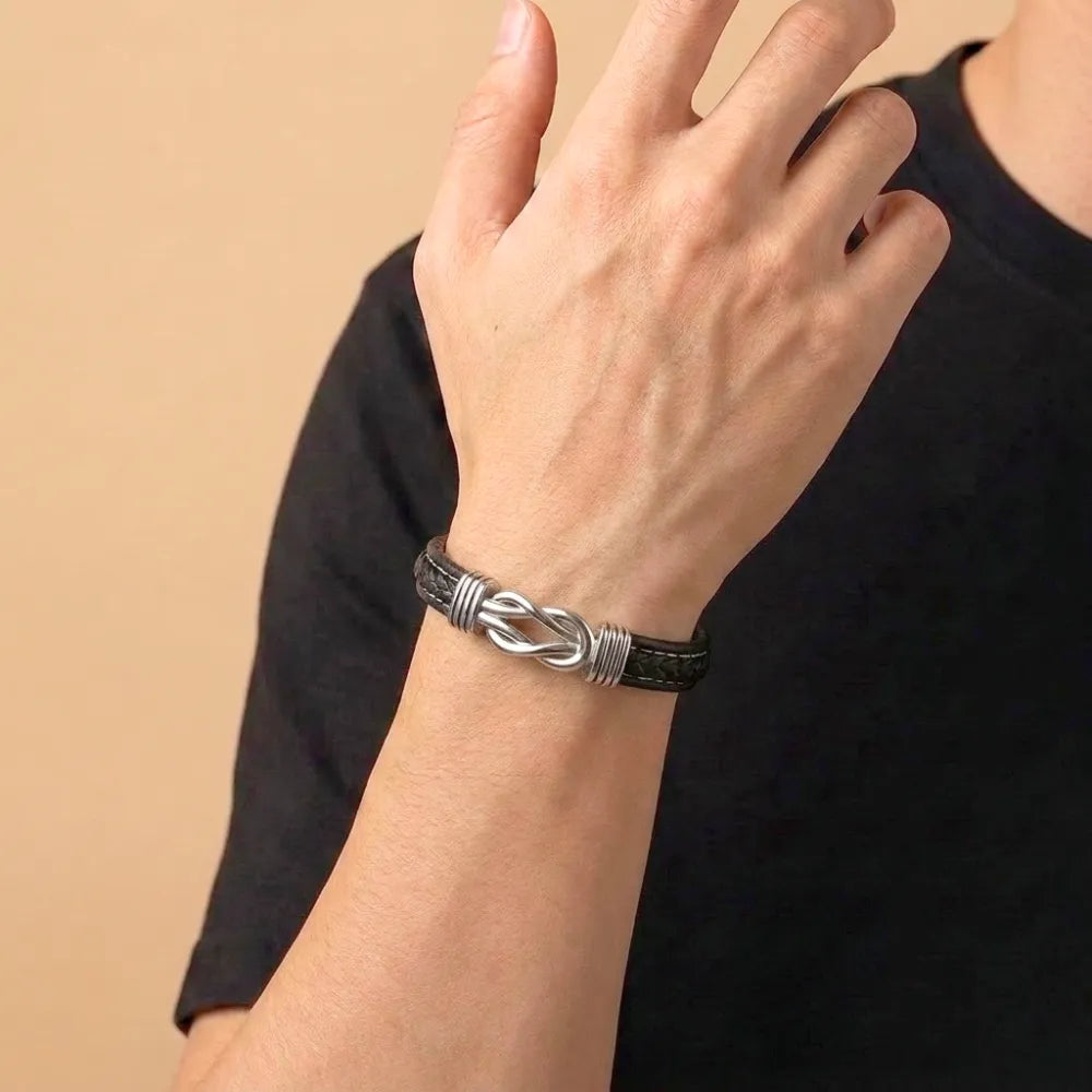 Infinite Love Personalised Name Bracelet For Son - Proud of the Man You Are