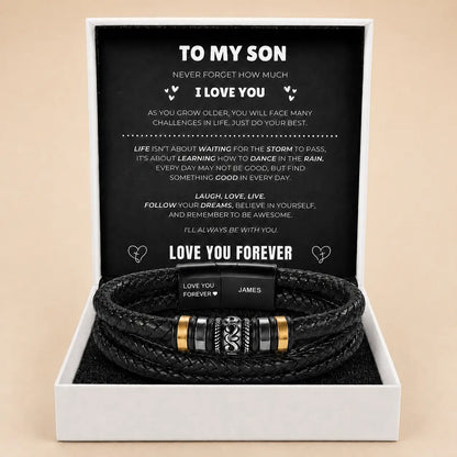 To My Son – ‘Love You Forever’ Personalised Name Bracelet