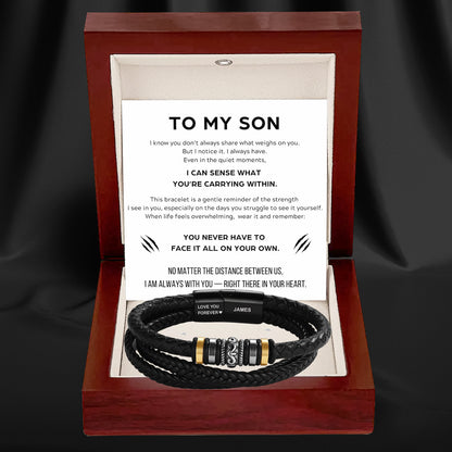 To My Son – ‘Love You Forever’ Personalised Name Bracelet
