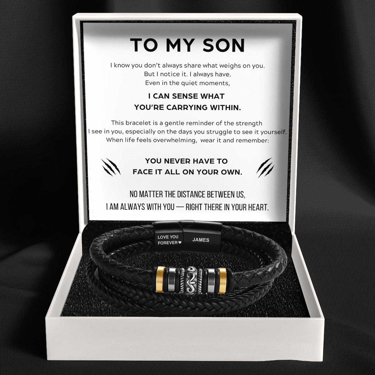 To My Son – ‘Love You Forever’ Personalised Name Bracelet