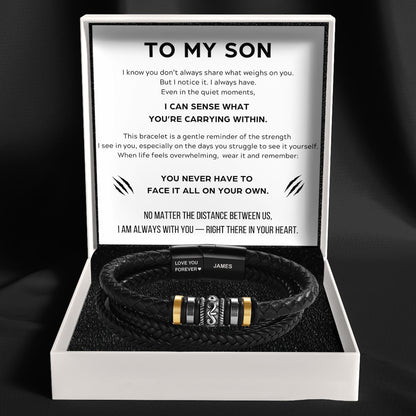 To My Son – ‘Love You Forever’ Personalised Name Bracelet