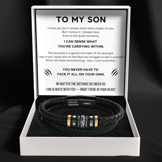 To My Son – ‘Love You Forever’ Personalised Name Bracelet