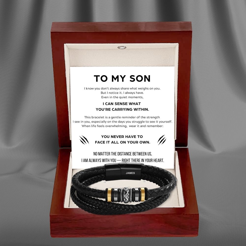 To My Son – ‘Love You Forever’ Personalised Name Bracelet