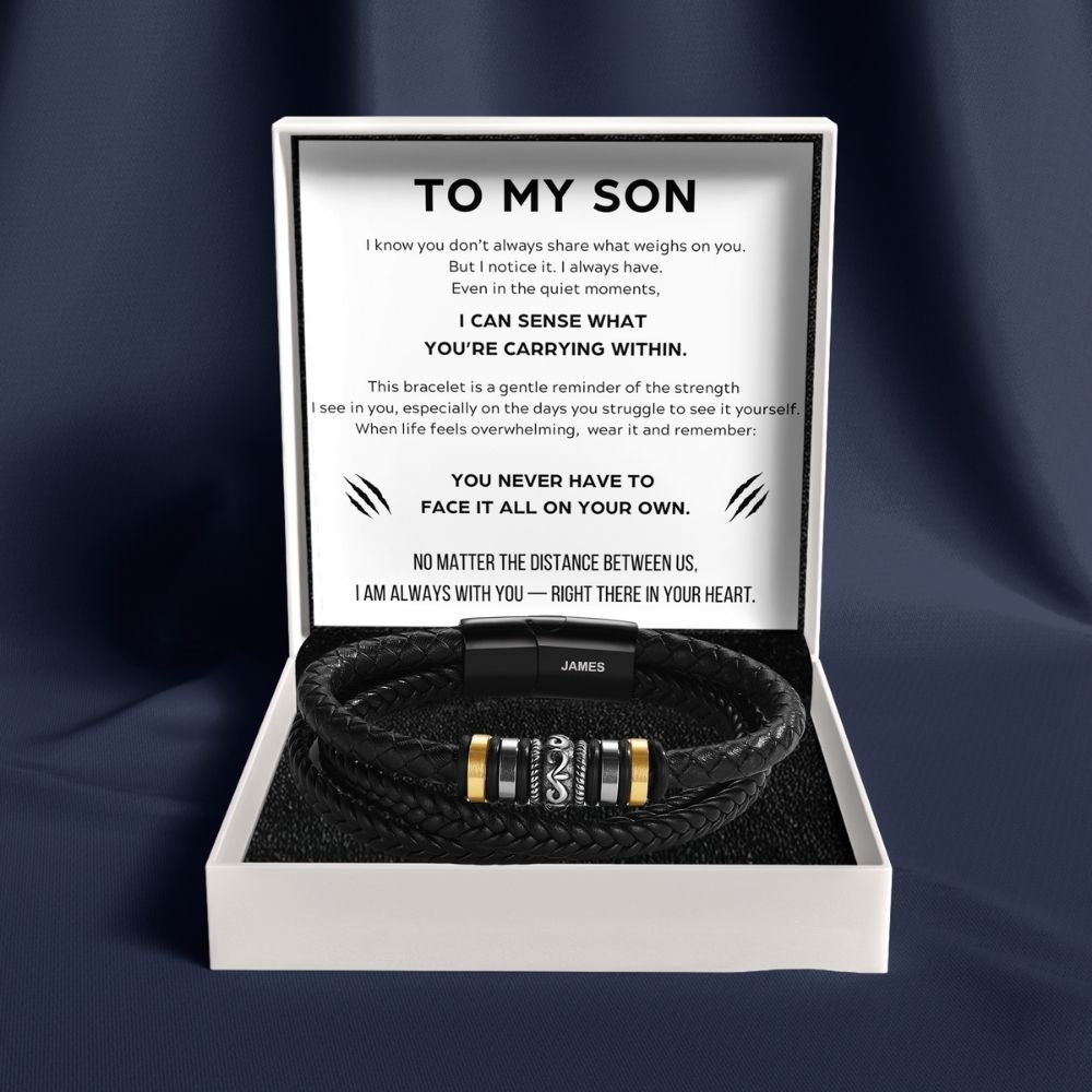 To My Son – ‘Love You Forever’ Personalised Name Bracelet