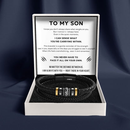 To My Son – ‘Love You Forever’ Personalised Name Bracelet