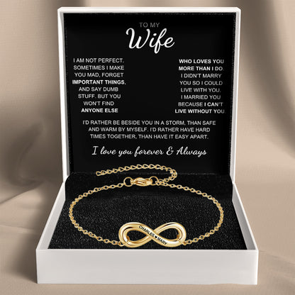 Infinity Name Bracelet for Wife