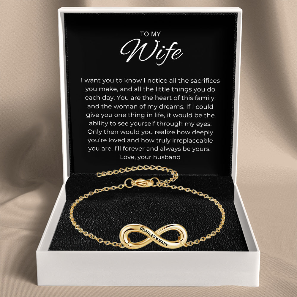Infinity Name Bracelet for Wife