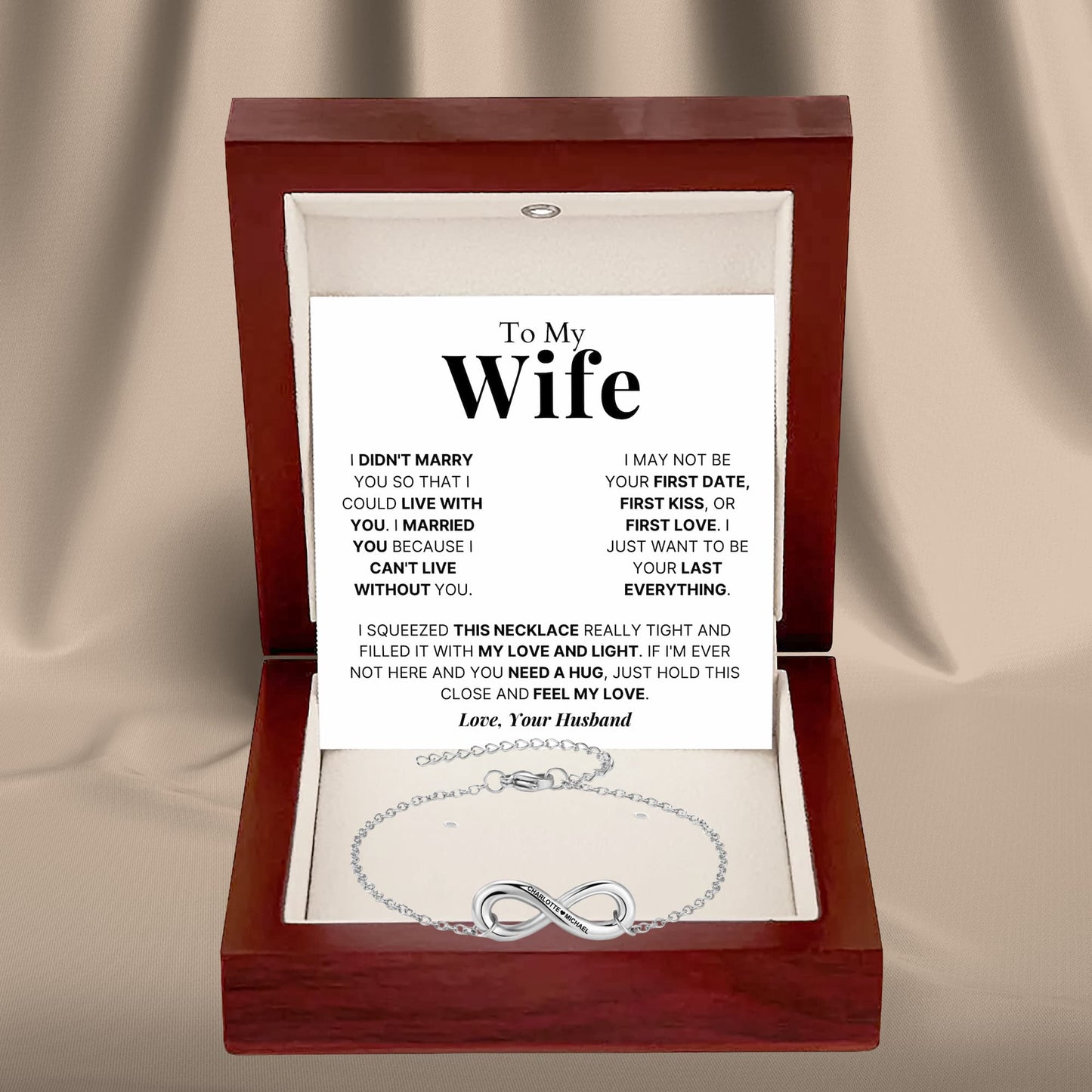 Infinity Name Bracelet for Wife