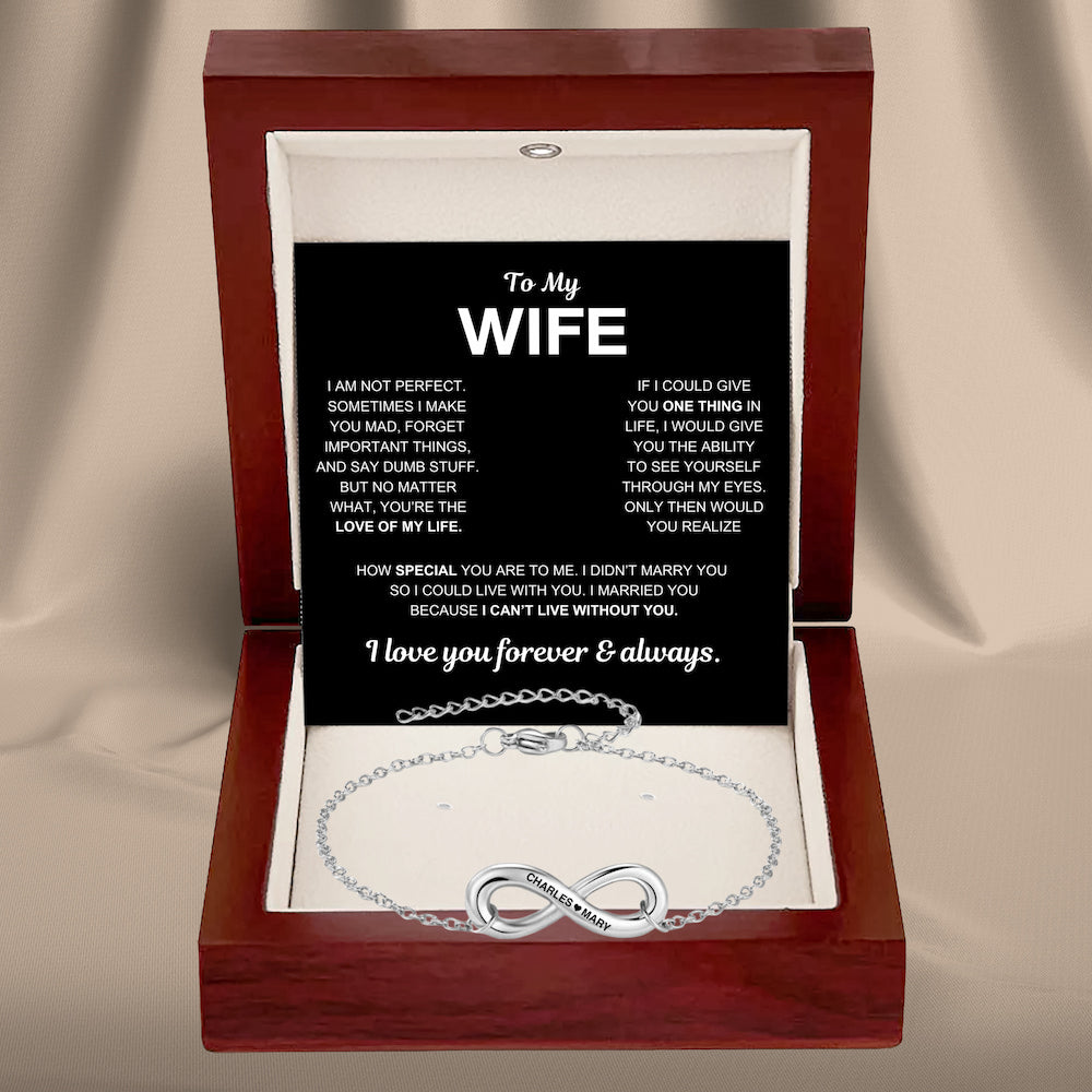 Infinity Name Bracelet for Wife