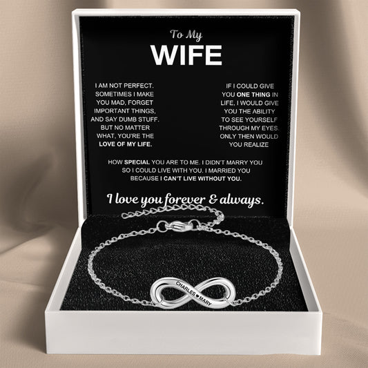 Infinity Name Bracelet for Wife