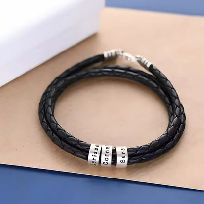 Inner Circle Timeless Bracelet with Engraved Name Beads