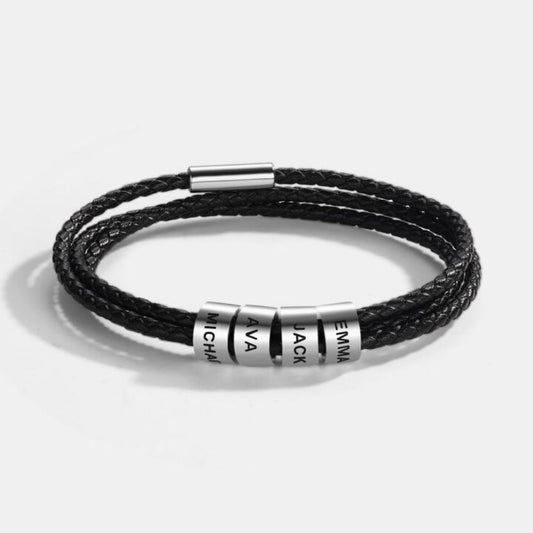 Inner Circle Timeless Bracelet with Engraved Name Beads
