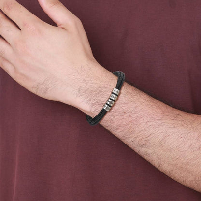 Best Dad In The World - Inner Circle Timeless Bracelet with Engraved Name Beads