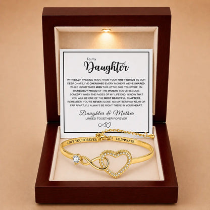 To My Daughter – Infinity Heart Name Bracelet