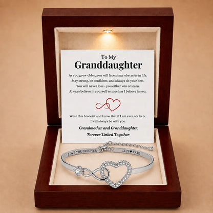 To My Granddaughter – Infinity Heart Name Bracelet