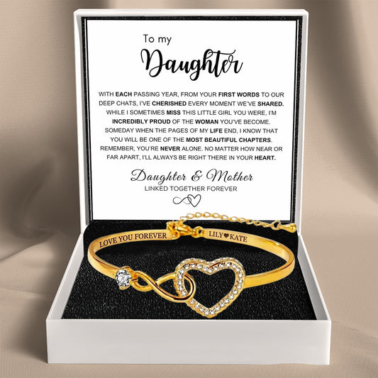 To My Daughter – Infinity Heart Name Bracelet