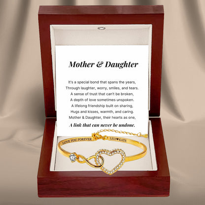 Mother Daughter – Infinity Heart Name Bracelet