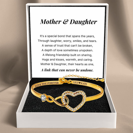 Mother Daughter – Infinity Heart Name Bracelet