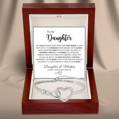 To My Daughter – Infinity Heart Name Bracelet