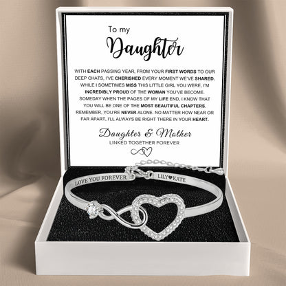 To My Daughter – Infinity Heart Name Bracelet