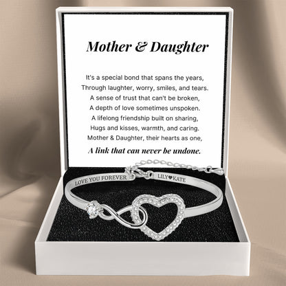 Mother Daughter – Infinity Heart Name Bracelet